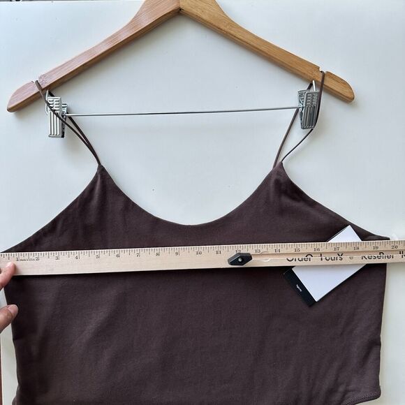 Nike Bodysuit Top Womens XXL Brown Cami High Leg Chill Knit Minimalist Sporty - Picture 6 of 8
